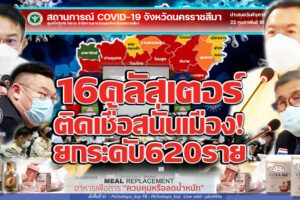 16 คลัสเตอร์ โหมยอดติดเชื้ออีก 620 ราย “โรงเรียน-ร้านค้า-โรงพัก-ตลาดสด-งานบุญ-งานศพ-งานแต่ง-งานเลี้ยงสังสรรค์”ระบาดทุกที่(คลิกอ่าน)